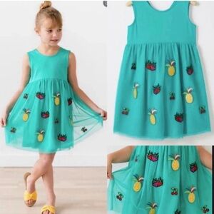 Hanna Andersson Fruit Applique Tulle Dress size 8